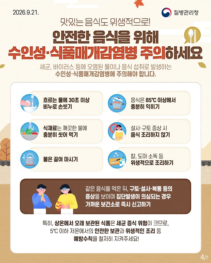 추석 연휴를 위한 상황별 감염병 예방수칙