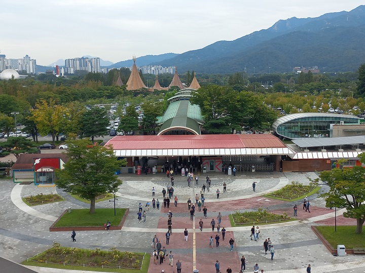 경마공원 입구부터 이어지는 관람객들의 행렬(본인 촬영)