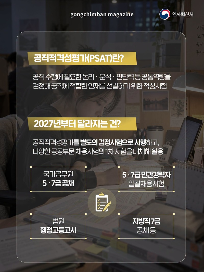 새롭게 바뀌는 공직의 관문 공직적격성평가(PSAT) 편