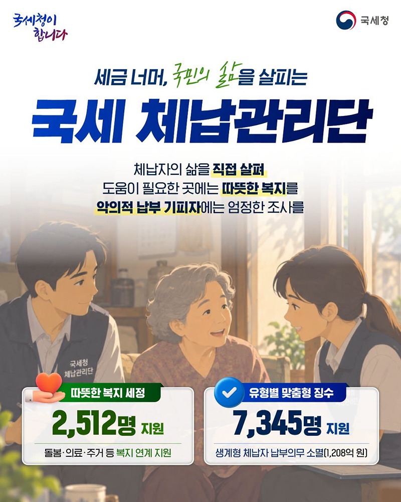 세금 너머, 국민의 삶을 살피는 국세 체납관리단 하단내용 참조