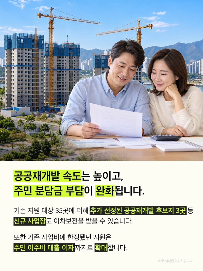 공공재개발 이주 준비, 이자 지원으로 더 든든하게!