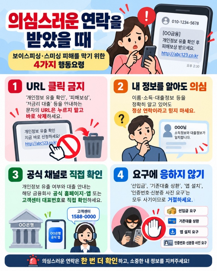 피싱 사기 4가지 예방수칙.(자료=AI 활용 제작)