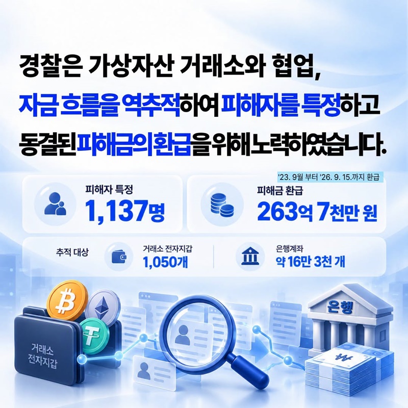 가상자산으로 빠져나간 피싱 피해금, 이제는 돌려받을 수 있습니다
