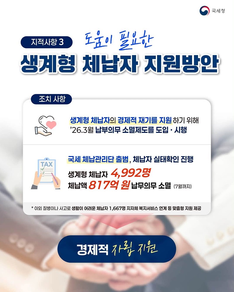 국회 지적은 개선으로, 변화는 국민에게!