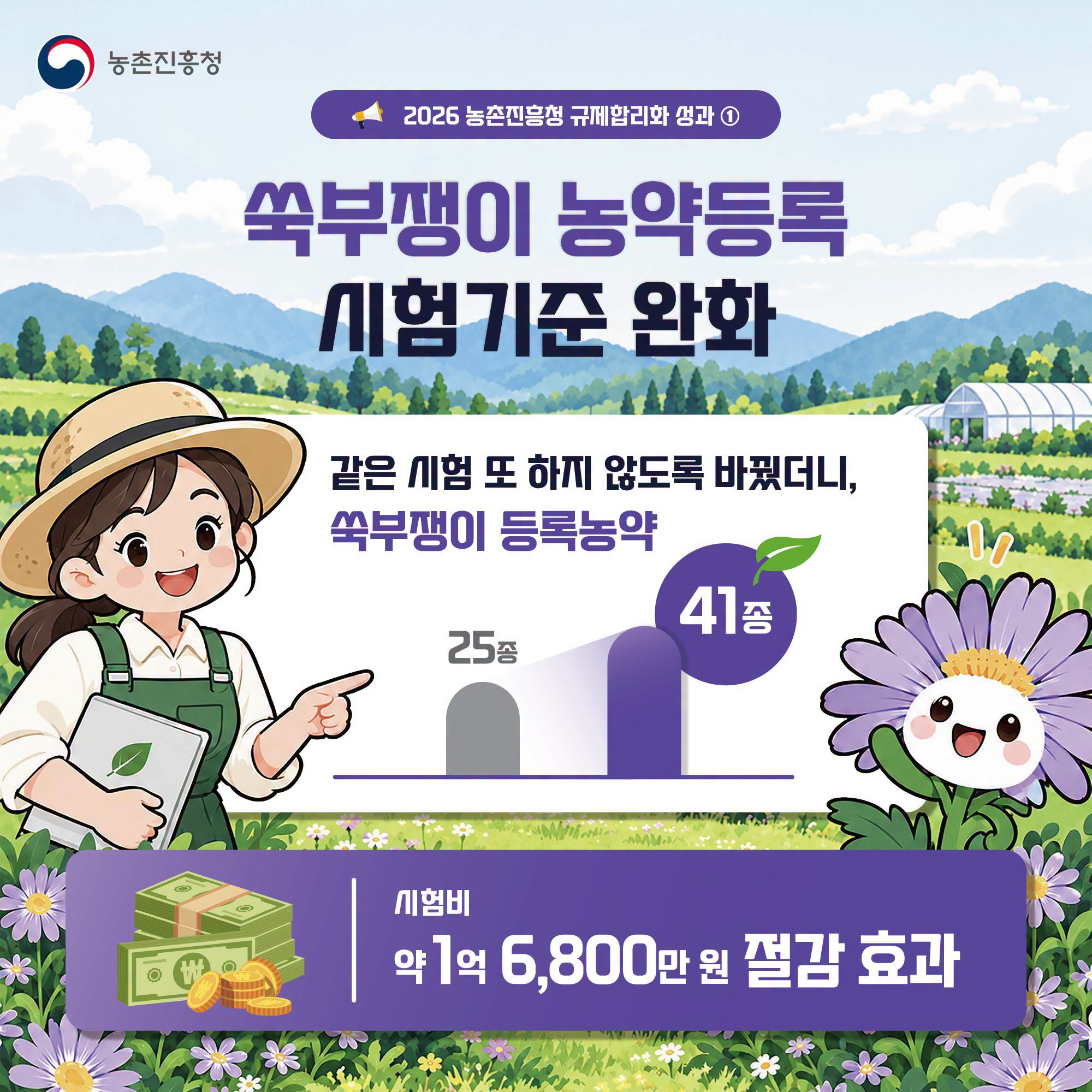쑥부쟁이 농약등록 시험기준 완화