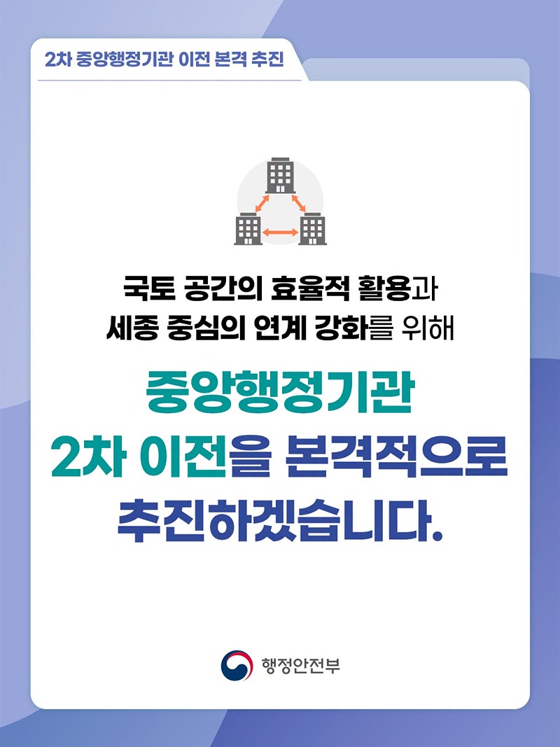 2차 중앙행정기관 이전 본격 추진