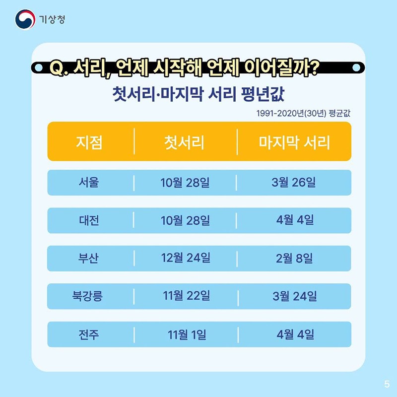 밤사이 찬 공기가 만드는 서리