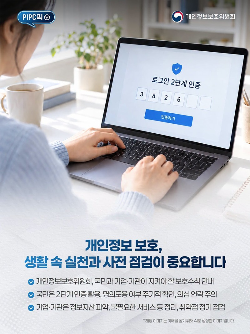 개인정보 보호, 생활 속 실천과 사전 점검이 중요합니다