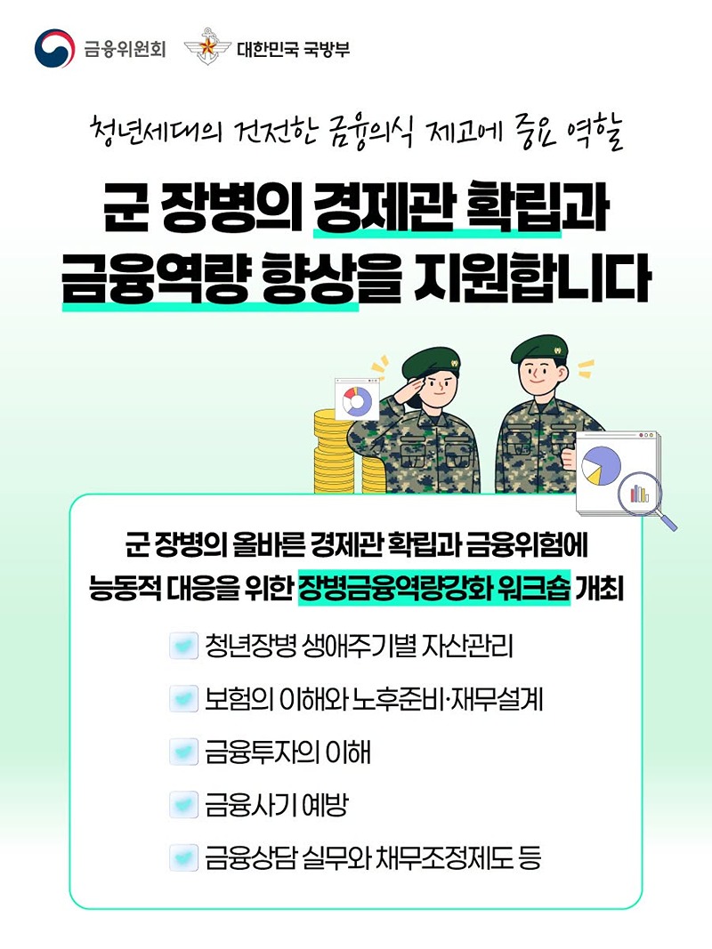 군 장병 경제관 확립&middot;금융역량 향상 지원 하단내용 참조