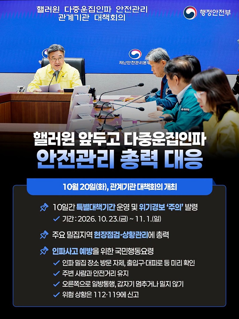 핼러윈 앞두고 다중운집인파 안전관리 총력 대응 하단내용 참조
