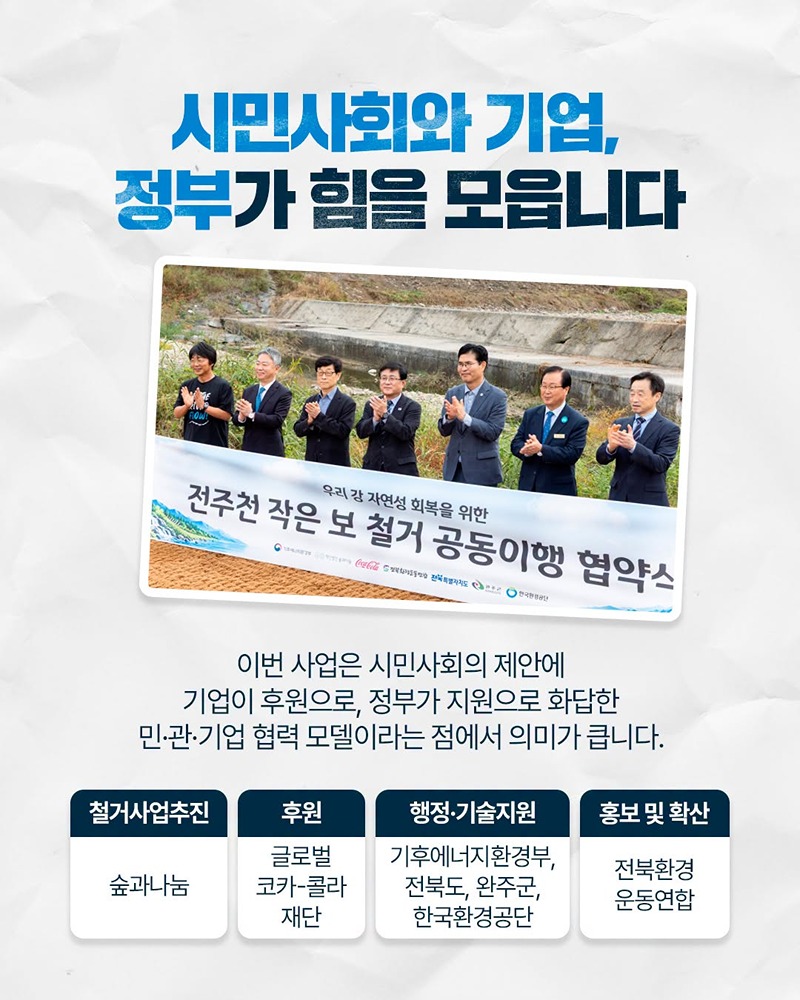 보로 막힌 물길을 이어 건강한 하천으로