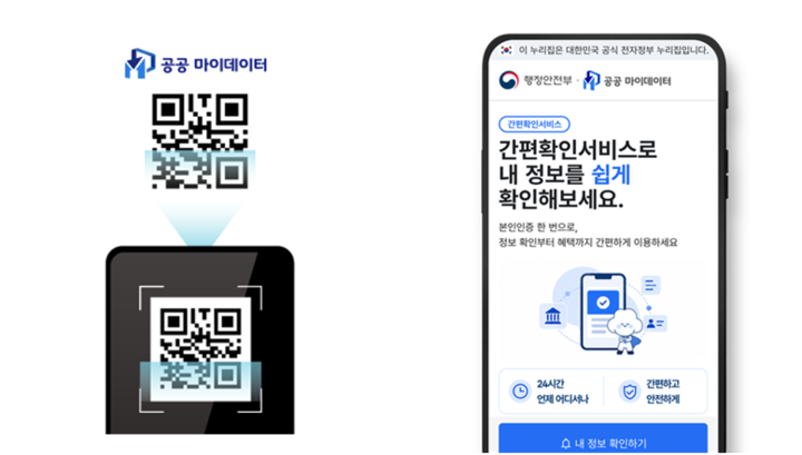 간편확인서비스 화면 (사진=행정안전부)