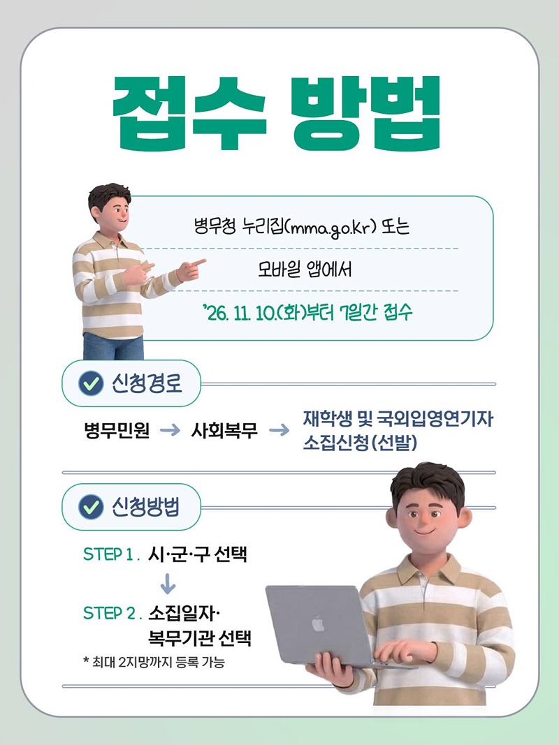 2027 사회복무요원 소집신청 접수
