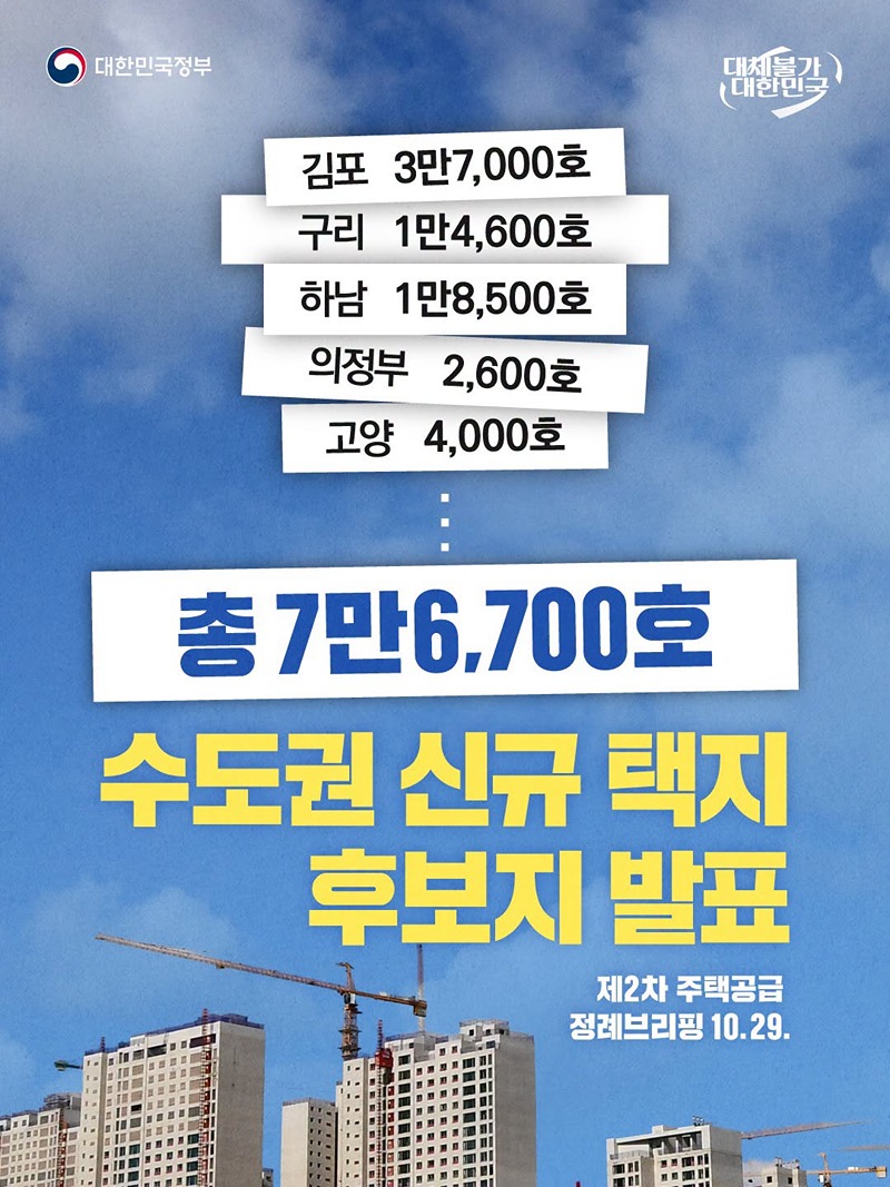 수도권 신규 택지 후보지 발표 하단내용 참조