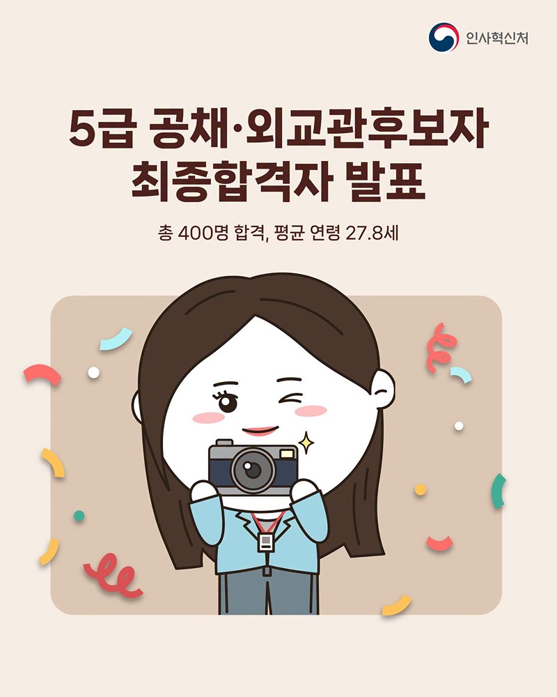 5급 공채·외교관후보자 최종합격자 발표