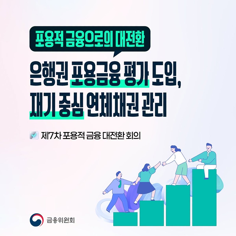 은행권 포용금융 평가 도입, 재기 중심 연체채권 관리