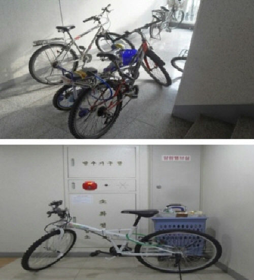아파트의 경우 자전거들이 비상구 통로를 가로막고, 심지어 소화전까지 막아 선 경우도 있다.