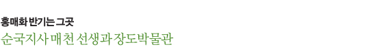 홍매화 반기는 그곳 순국지사 매천 선생과 장도박물관