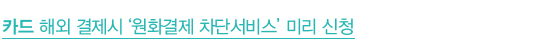 카드 해외 결제시 ‘원화결제 차단서비스’ 미리 신청