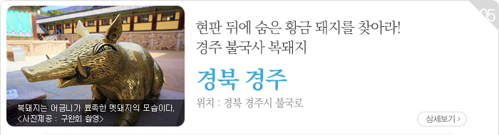 현판 뒤에 숨은 황금 돼지를 찾아라! 경주 불국사 복돼지 - 경북 경주시