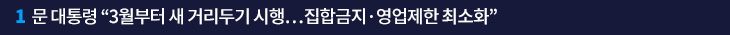 1. 문 대통령 “3월부터 새 거리두기 시행…집합금지·영업제한 최소화”