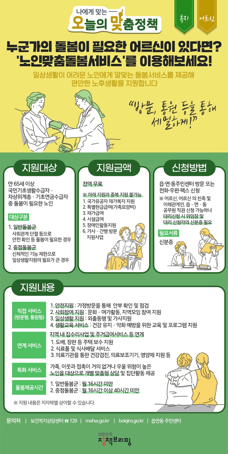 [오맞! 이 정책] 누군가의 돌봄이 필요한 어르신이 있다면? 하단내용 참조