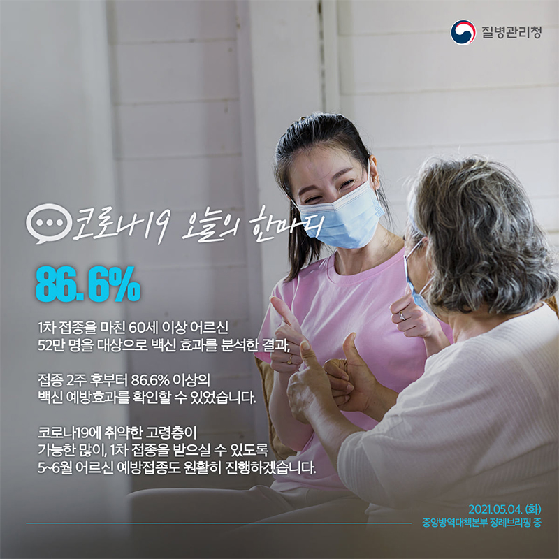 [코로나19 오늘의 한마디] 86.6% 하단내용 참조