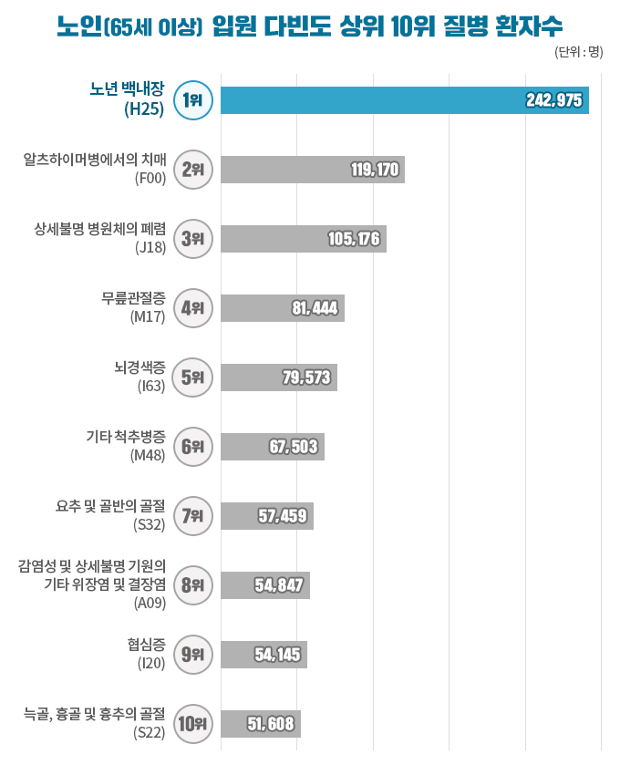 노인 다빈도 질환 순서