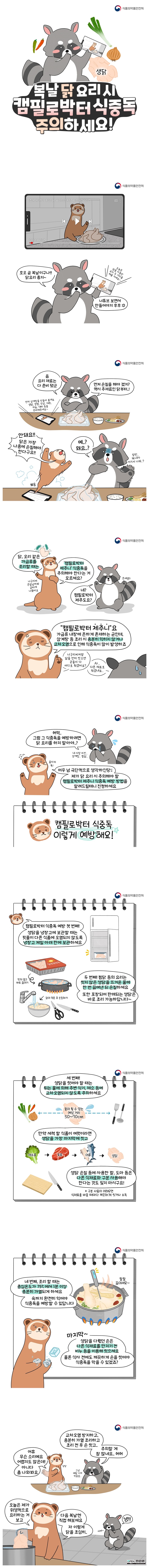 [웹툰] 복날 닭 요리 시 캠필로박터 식중독 주의하세요!