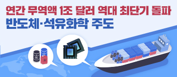 연간 무역액 1조 달러 역대 최단기 돌파…반도체·석유화학 주도