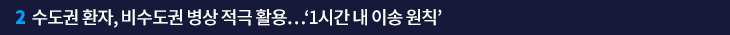 2. 수도권 환자, 비수도권 병상 적극 활용…‘1시간 내 이송 원칙’