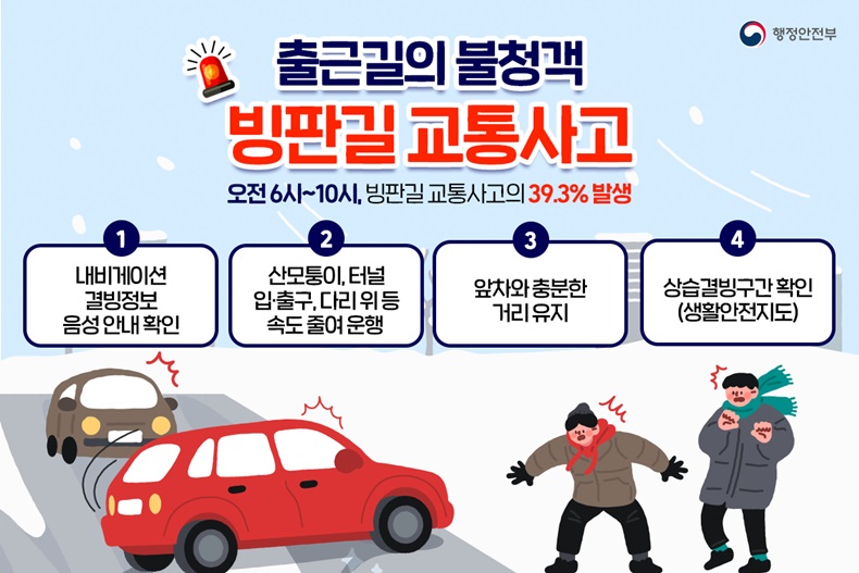 출근길의 불청객! 빙판길 교통사고 예방은? 하단내용 참조