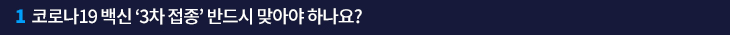 1. 코로나19 백신 ‘3차 접종’ 반드시 맞아야 하나요?