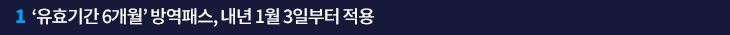 1. ‘유효기간 6개월’ 방역패스, 내년 1월 3일부터 적용
