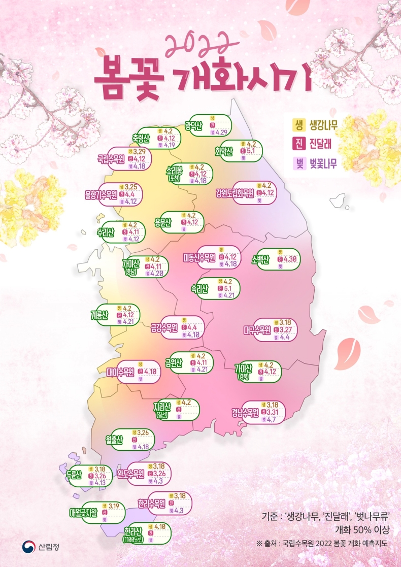 이번 봄꽃은 언제 개화할까?