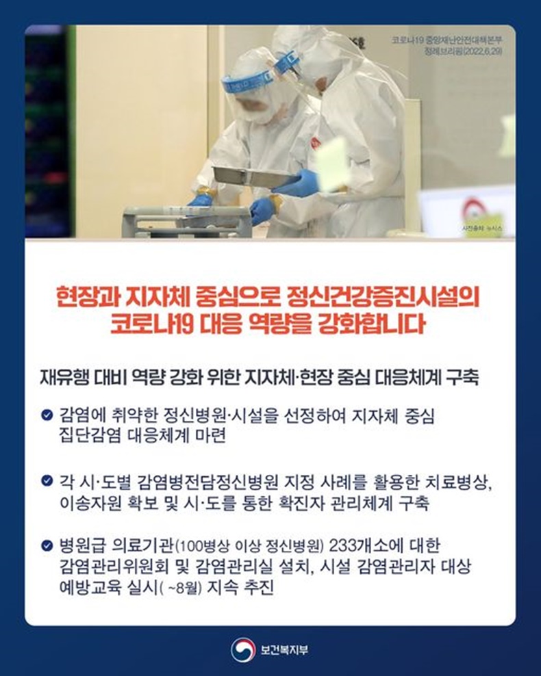 현장과 지자체 중심으로 정신건강증진시설의 코로나19 대응 역량을 강화합니다-하단내용참조