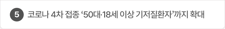 5. 코로나 4차 접종 ‘50대·18세 이상 기저질환자’까지 확대