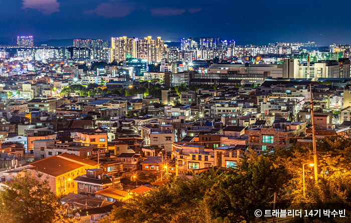 수암골에서 본 청주 야경 - ⓒ 트래블리더 14기 박수빈