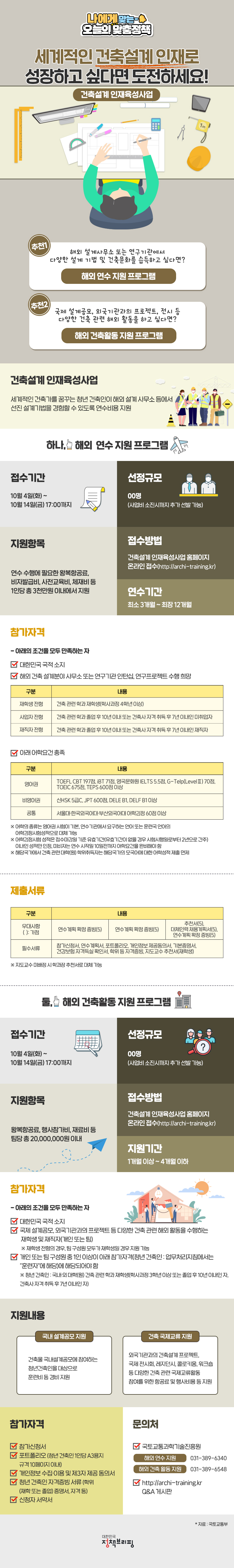 건축설계 인재육성사업 건축설계 인재육성사업, 하단내용 참고