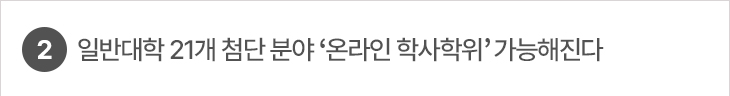 2. 일반대학 21개 첨단 분야 ‘온라인 학사학위’ 가능해진다