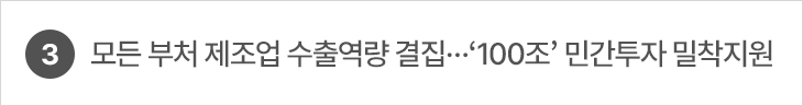 3. 모든 부처 제조업 수출역량 결집… ‘100조’ 민간투자 밀착지원