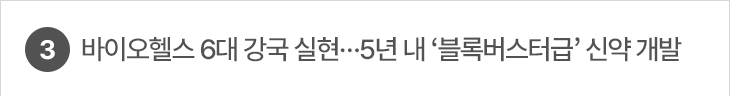 3. 바이오헬스 6대 강국 실현…5년 내 ‘블록버스터급’ 신약 개발