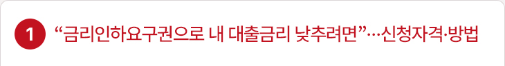 1. “금리인하요구권으로 내 대출금리 낮추려면”…신청자격·방법