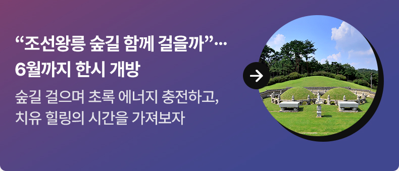“조선왕릉 숲길 함께 걸을까”…6월까지 한시 개방 - 숲길 걸으며 초록 에너지 충전하고, 치유 힐링의 시간을 가져보자