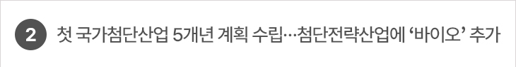 2. 첫 국가첨단산업 5개년 계획 수립…첨단전략산업에 ‘바이오’ 추가