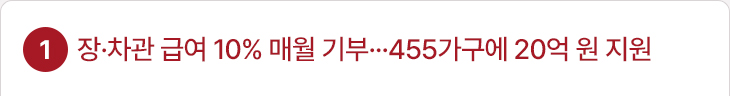 1. 장·차관 급여 10% 매월 기부...455가구에 20억 원 지원