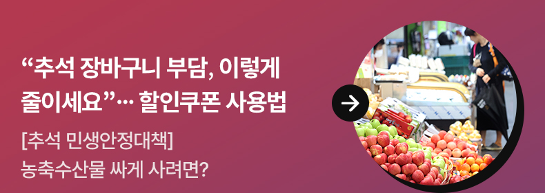 “추석 장바구니 부담, 이렇게 줄이세요”… 할인쿠폰 사용법 - [추석 민생안정대책] 농축수산물 싸게 사려면?