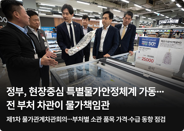 정부, 현장중심 특별물가안정체계 가동…전 부처 차관이 물가책임관제1차 물가관계차관회의…부처별 소관 품목 가격·수급 동향 점검
