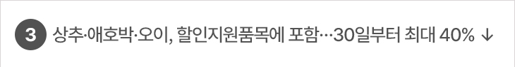 3. 상추·애호박·오이, 할인지원품목에 포함…30일부터 최대 40% ↓