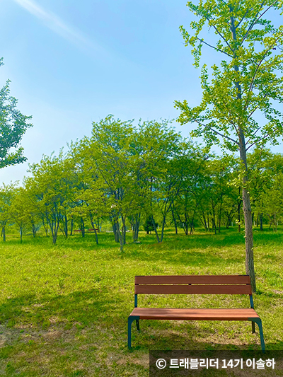 벤치와 테이블이 곳곳에 놓인 산책길 © 트래블리더 14기 이솔하